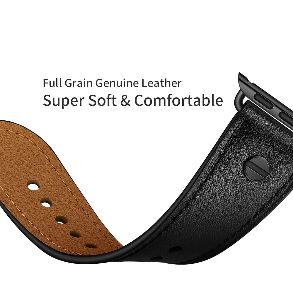 VIP Favorite Apple Watch Leather Strap with Screw (Black)  Last Chance!