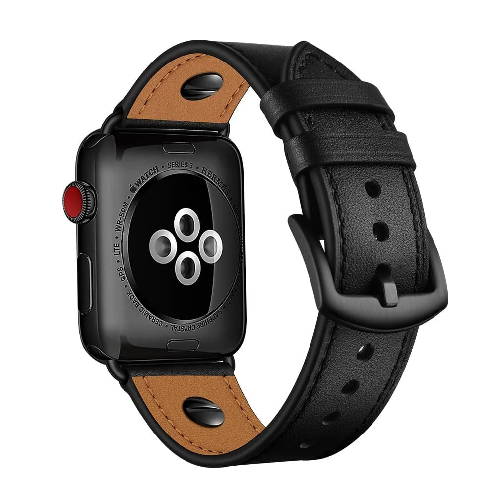 VIP Favorite Apple Watch Leather Strap with Screw (Black)  Last Chance!