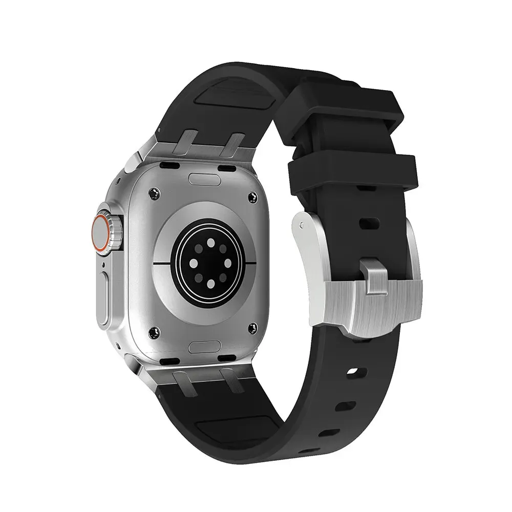 VIP Favorite Apple Watch Luxury Liquid Silicone Strap (Black/Silver)  Almost Sold Out!