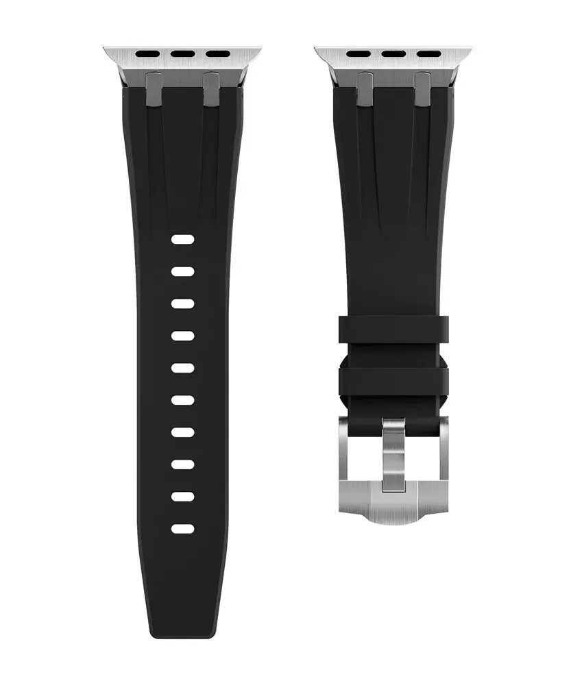 VIP Favorite Apple Watch Luxury Liquid Silicone Strap (Black/Silver)  Almost Sold Out!
