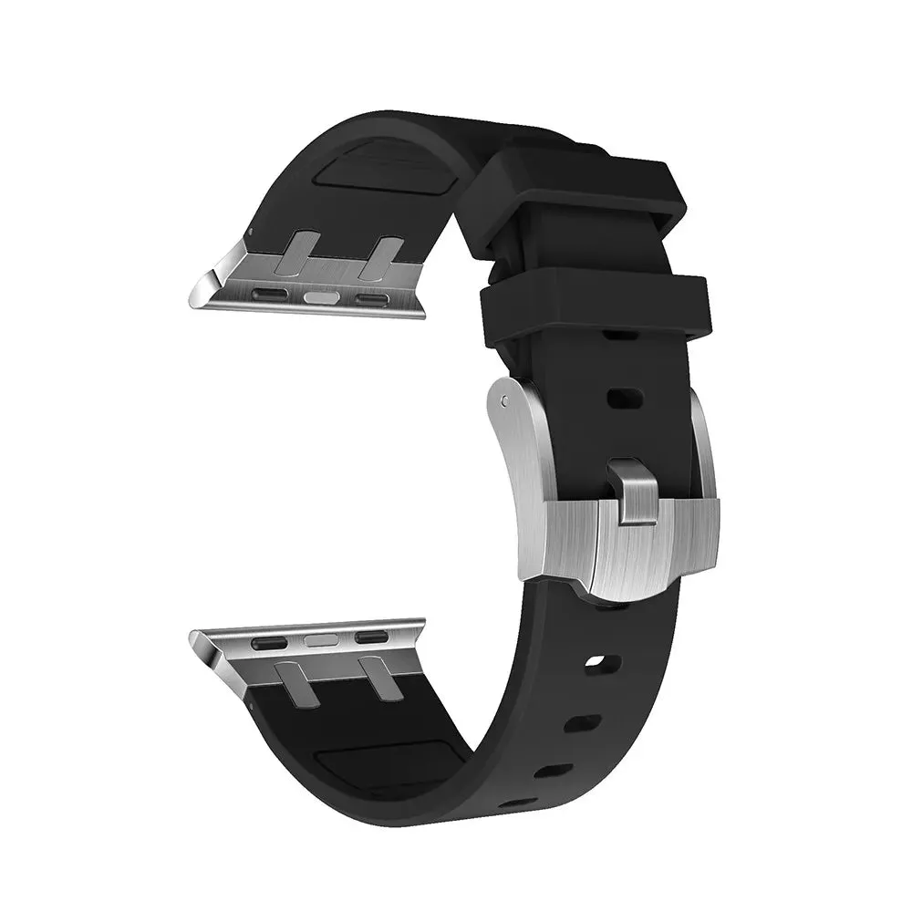 VIP Favorite Apple Watch Luxury Liquid Silicone Strap (Black/Silver)  Almost Sold Out!