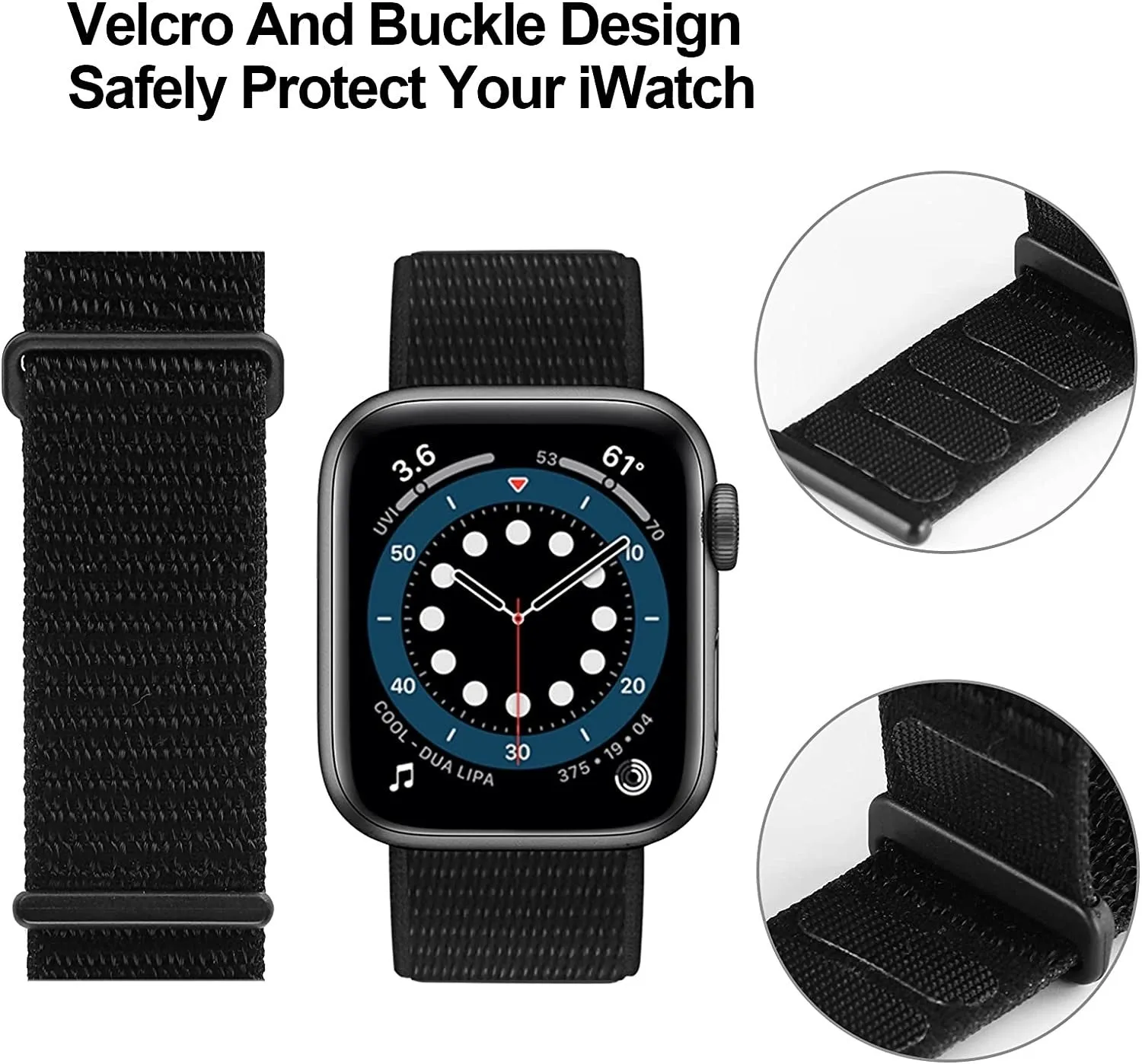 VIP Favorite Apple Watch Nylon Loop Strap (Black)  Today Only!