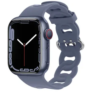 VIP Favorite Apple Watch Silicone Chain Strap (Grey-Blue)  Last Few Pieces!
