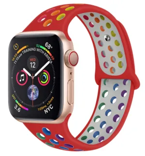 VIP Favorite Apple Watch Sport Strap (Red/Rainbow)  Last Few Pieces!