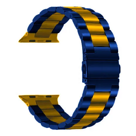 VIP Favorite Apple Watch Steel Strap (Blue/Gold)  Dont Miss Out!