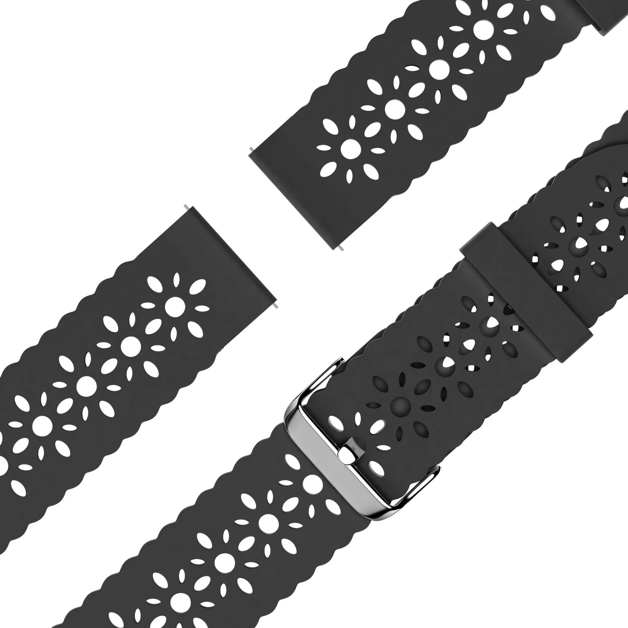 VIP Favorite Bandz Amazfit GTS 4 (Mini) Silicone Strap with Cutouts (Black)  Stylish & Comfortable