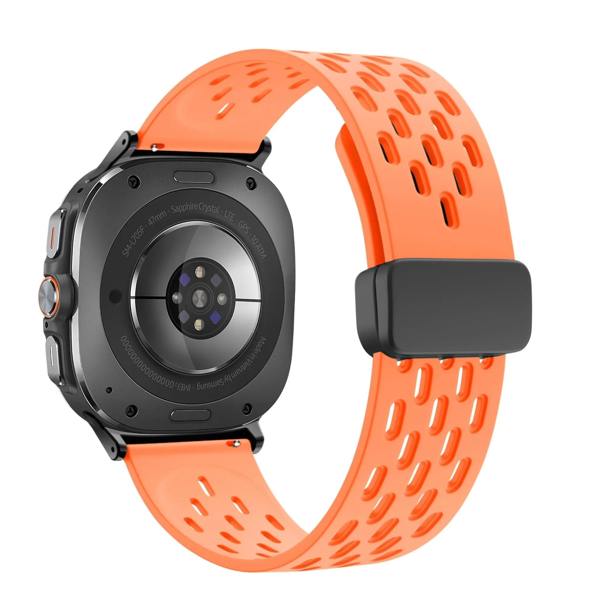 VIP Favorite Bandz Samsung Galaxy Watch Ultra D-buckle Sport Strap 'Air' (Orange)  Going Fast!