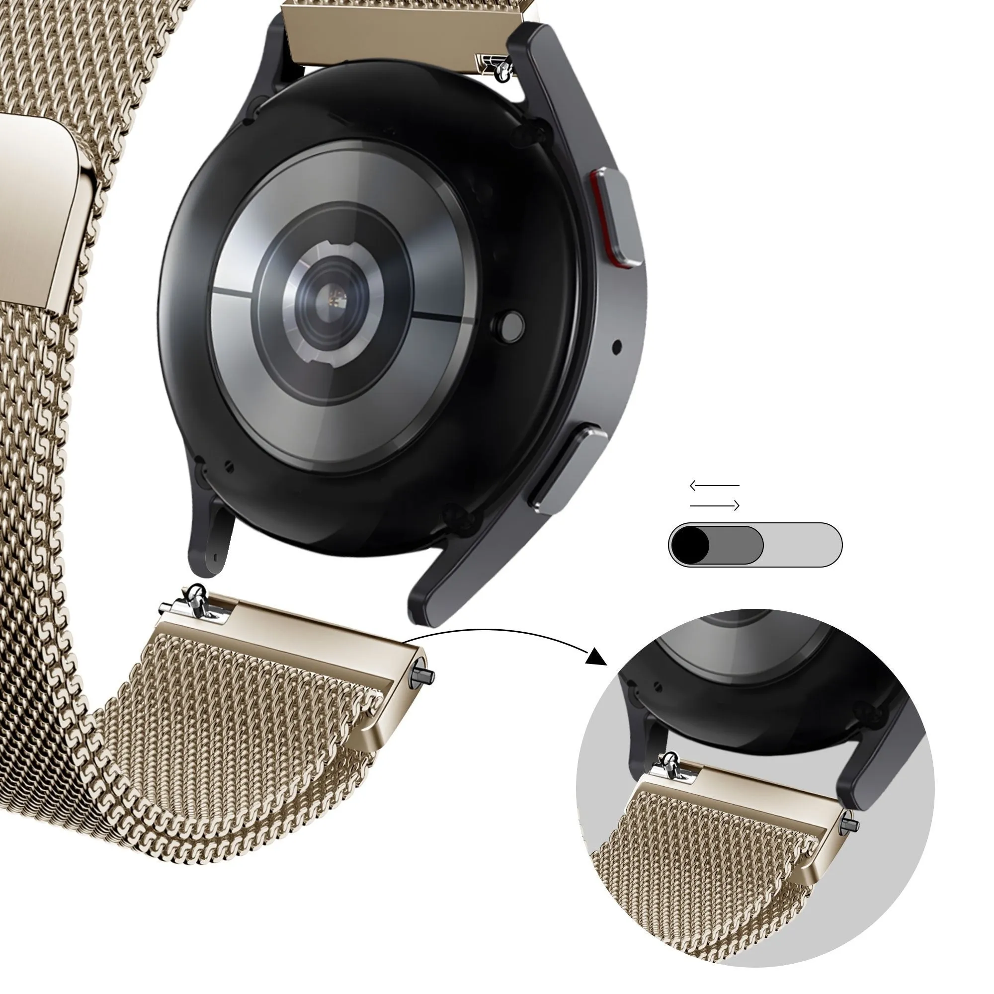 VIP Favorite Bandz Xiaomi Amazfit GTS Milanese Loop Strap (Champagne)  Today Only!