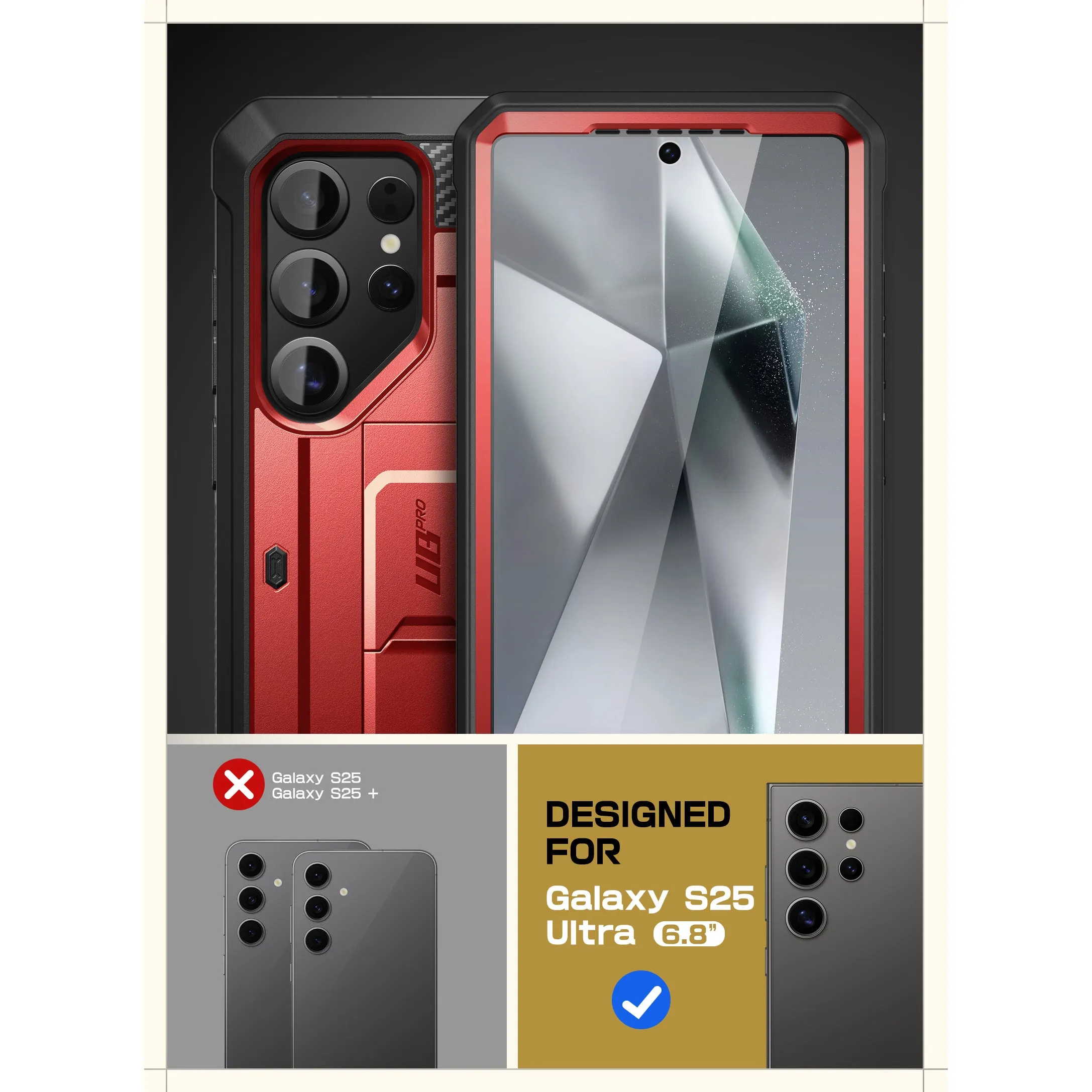 VIP Favorite Galaxy S25 Ultra Unicorn Beetle PRO Rugged Case-Metallic Red  Almost Sold Out!