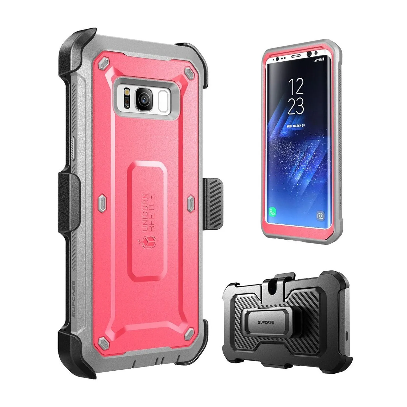 VIP Favorite Galaxy S8 Plus Unicorn Beetle Pro Full Body Holster Case with Screen Protector-Pink  Almost Sold Out!