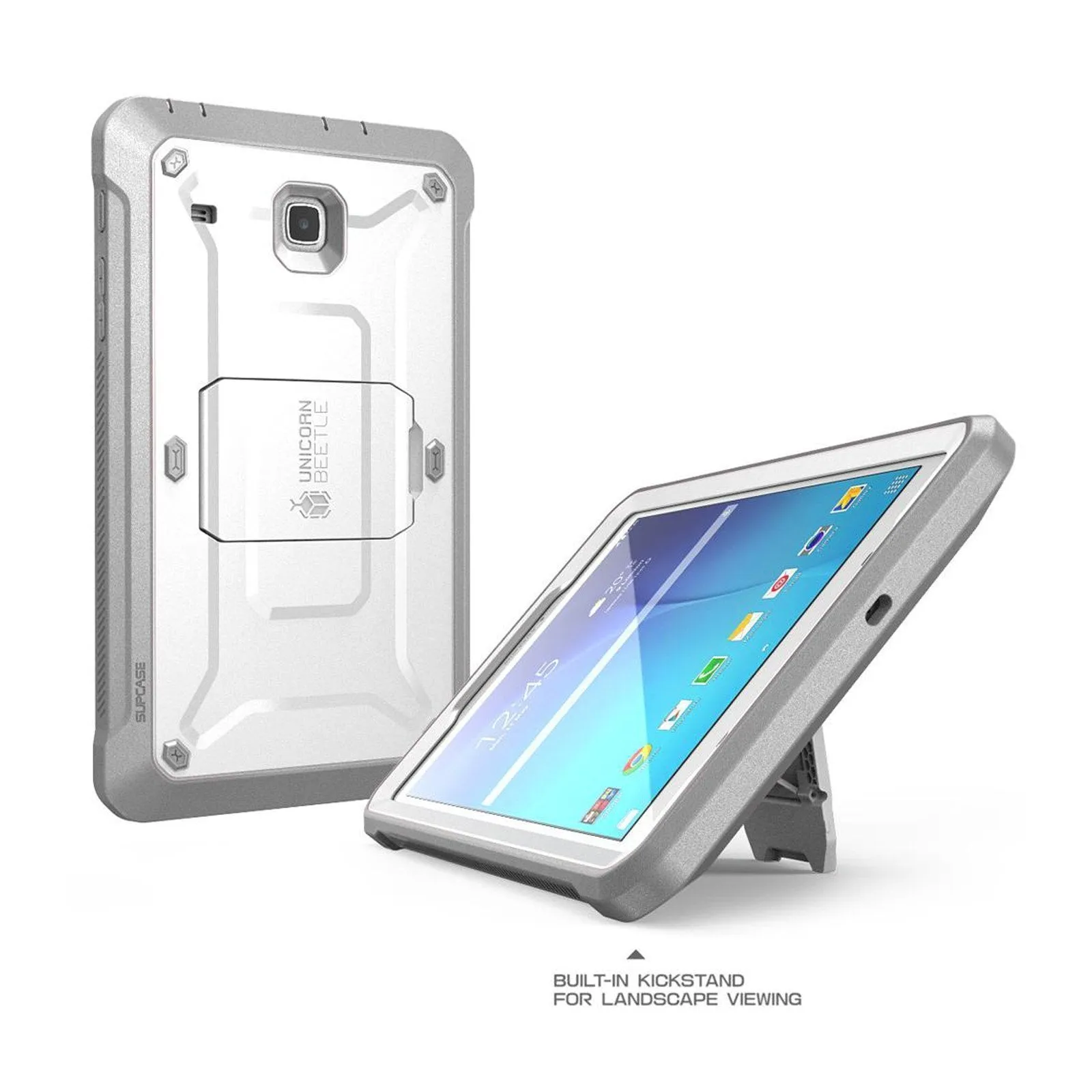 VIP Favorite Galaxy Tab E 8.0 inch (2016) Unicorn Beetle Pro Rugged Case with Built-in Screen Protector-White  Last Chance!