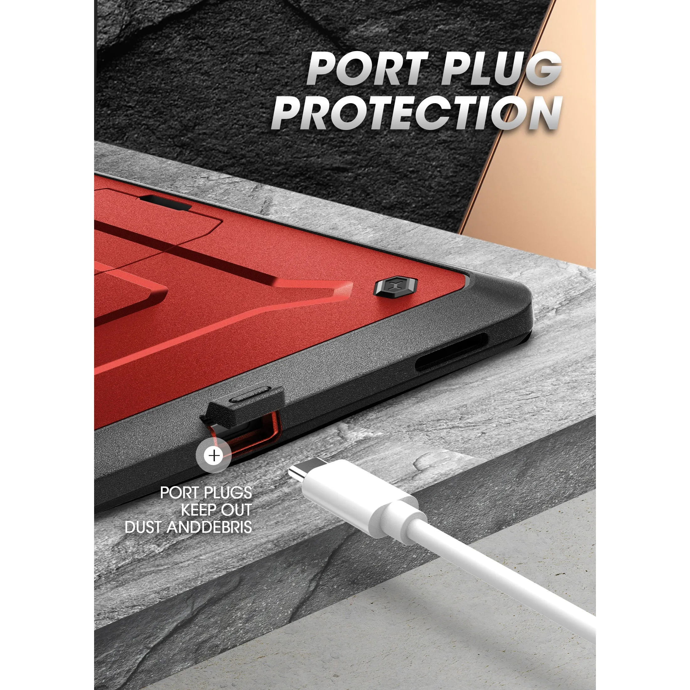 VIP Favorite Galaxy Tab S8 Ultra (2022) Unicorn Beetle Pro Rugged Case-Metallic Red  Limited Availability!