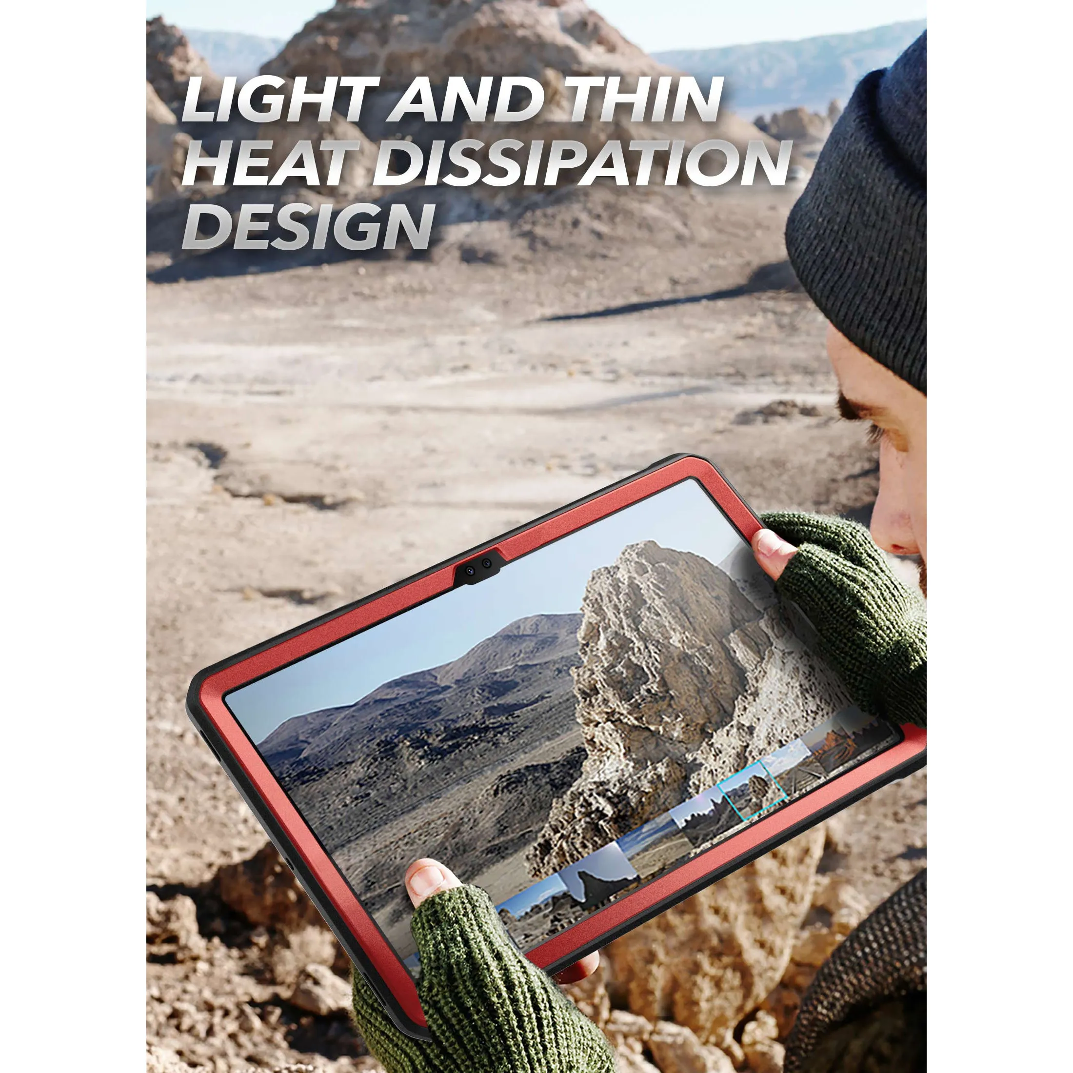 VIP Favorite Galaxy Tab S8 Ultra (2022) Unicorn Beetle Pro Rugged Case-Metallic Red  Limited Availability!