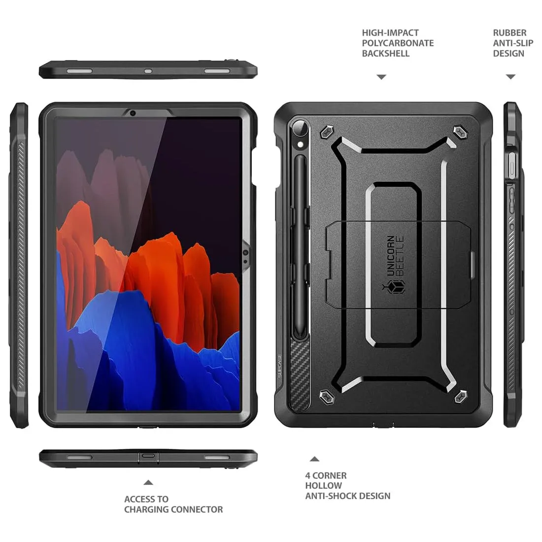 VIP Favorite Galaxy Tab S9 FE 10.9 inch (2023) Unicorn Beetle Pro Rugged Tablet Case-Black  Stylish & Comfortable