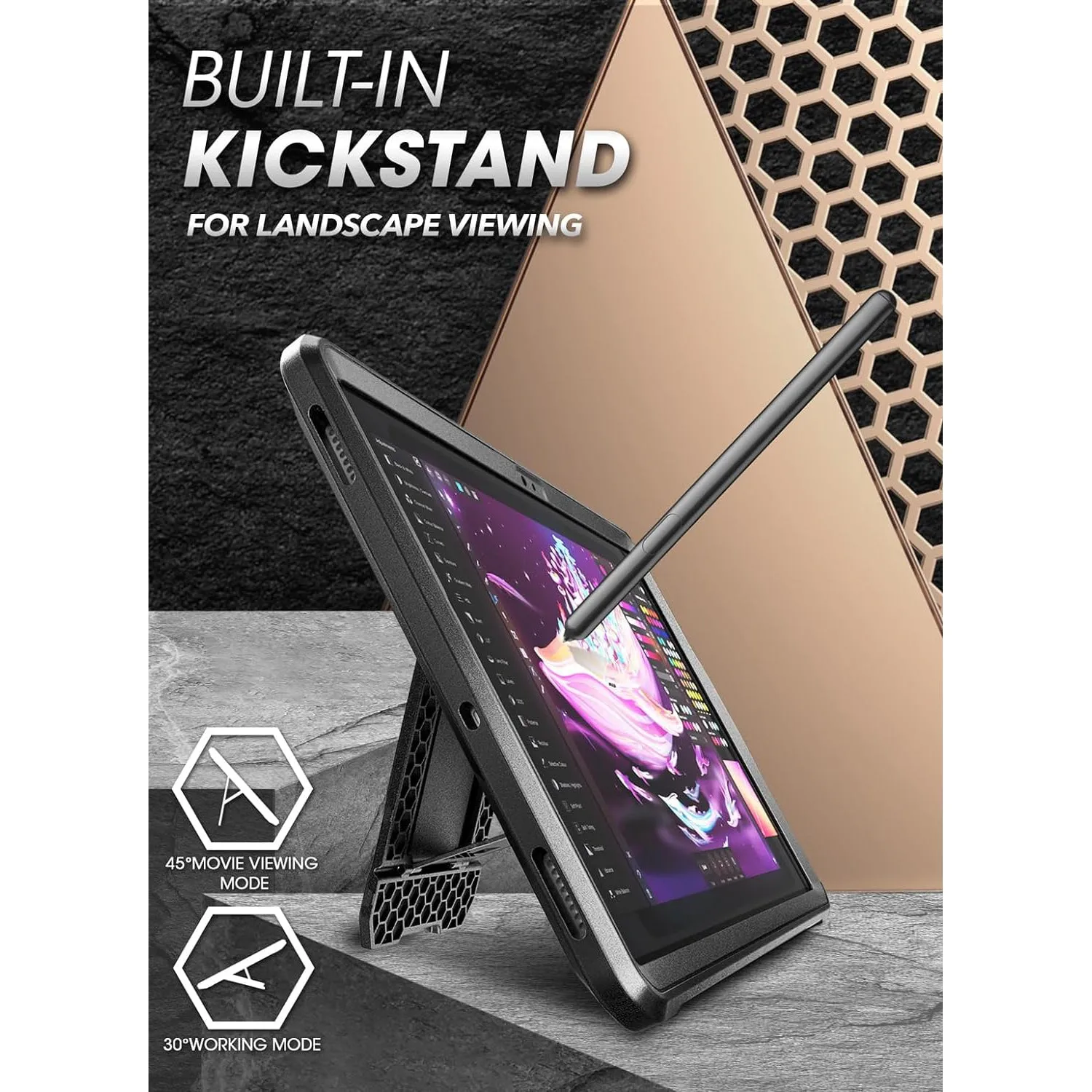VIP Favorite Galaxy Tab S9 FE 10.9 inch (2023) Unicorn Beetle Pro Rugged Tablet Case-Black  Stylish & Comfortable