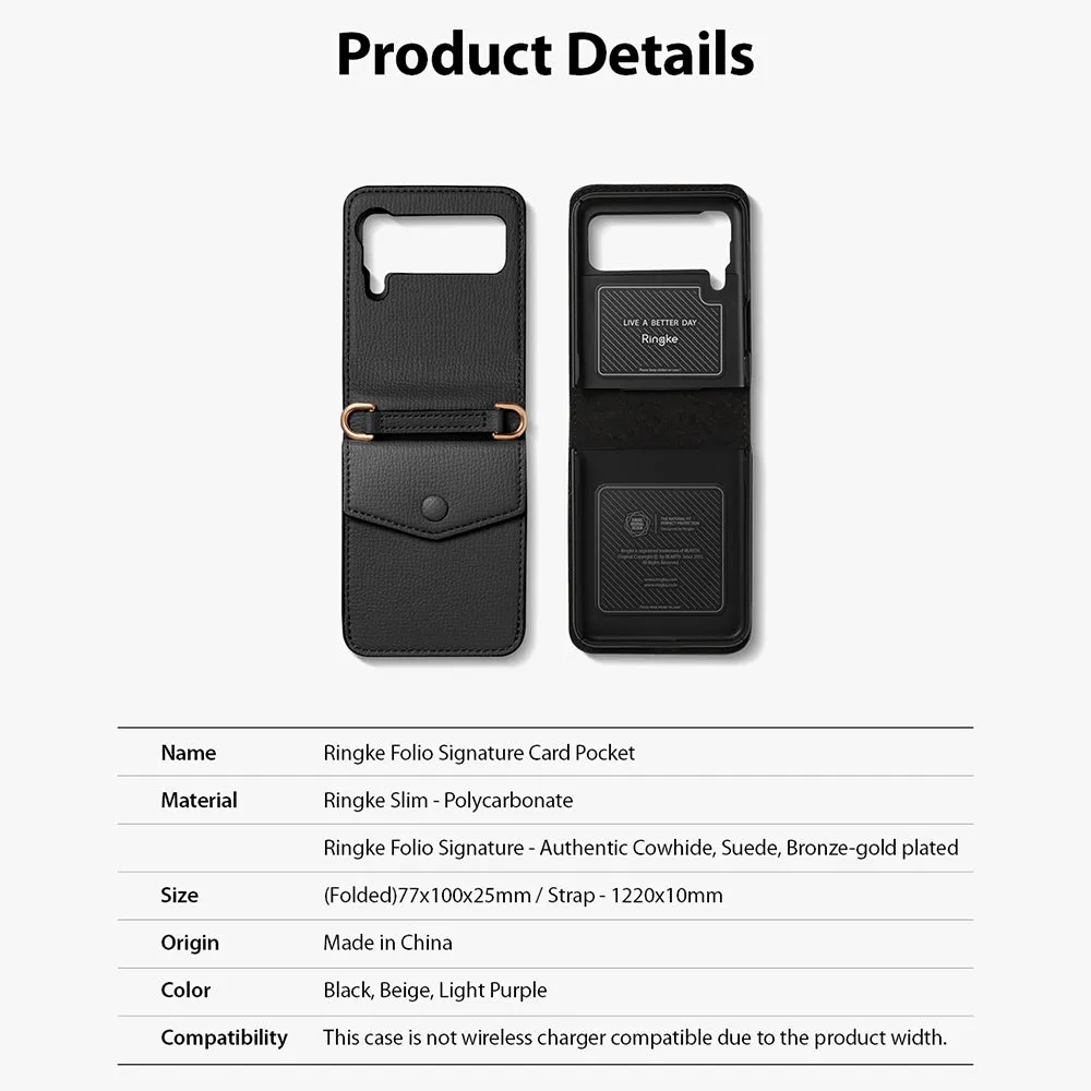 VIP Favorite Galaxy Z Flip 3 Case | Folio Signature Card Pocket Black  Today Only!