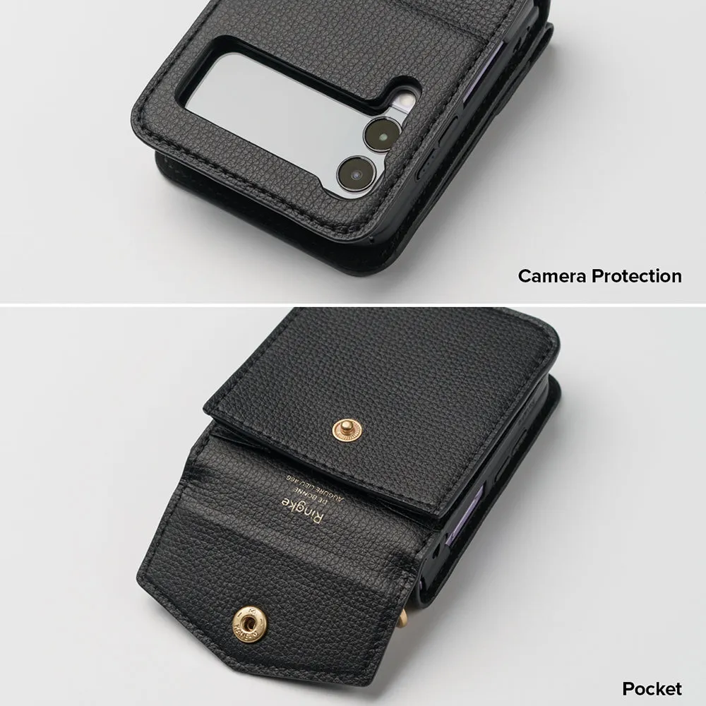 VIP Favorite Galaxy Z Flip 3 Case | Folio Signature Card Pocket Black  Today Only!