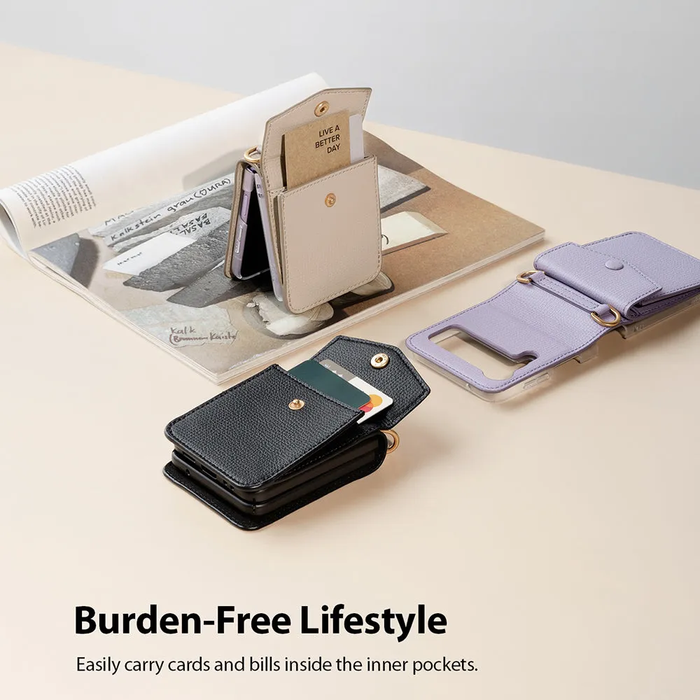 VIP Favorite Galaxy Z Flip 3 Case | Folio Signature Card Pocket Black  Today Only!