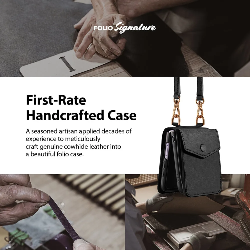 VIP Favorite Galaxy Z Flip 3 Case | Folio Signature Card Pocket Black  Today Only!