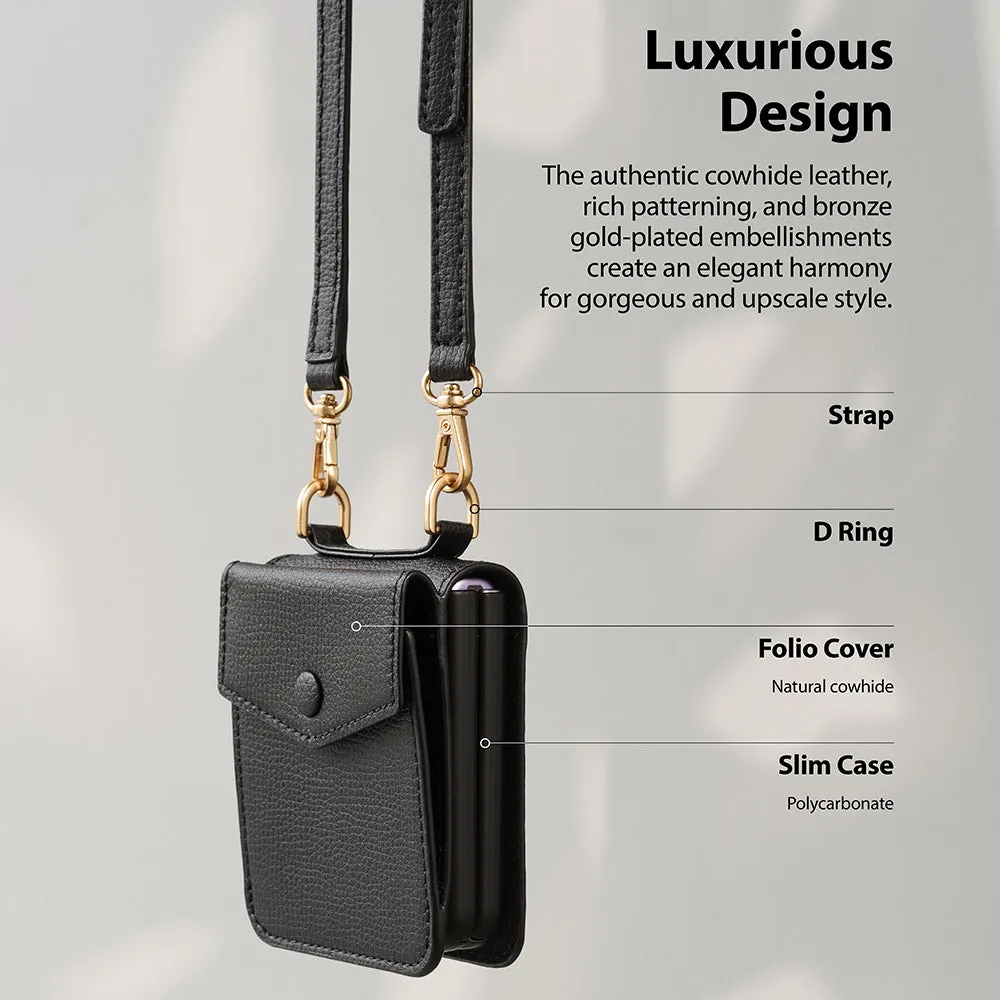 VIP Favorite Galaxy Z Flip 3 Case | Folio Signature Card Pocket Black  Today Only!