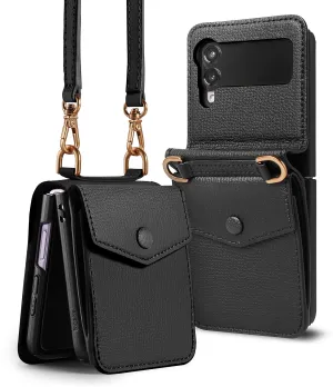 VIP Favorite Galaxy Z Flip 3 Case | Folio Signature Card Pocket Black  Today Only!
