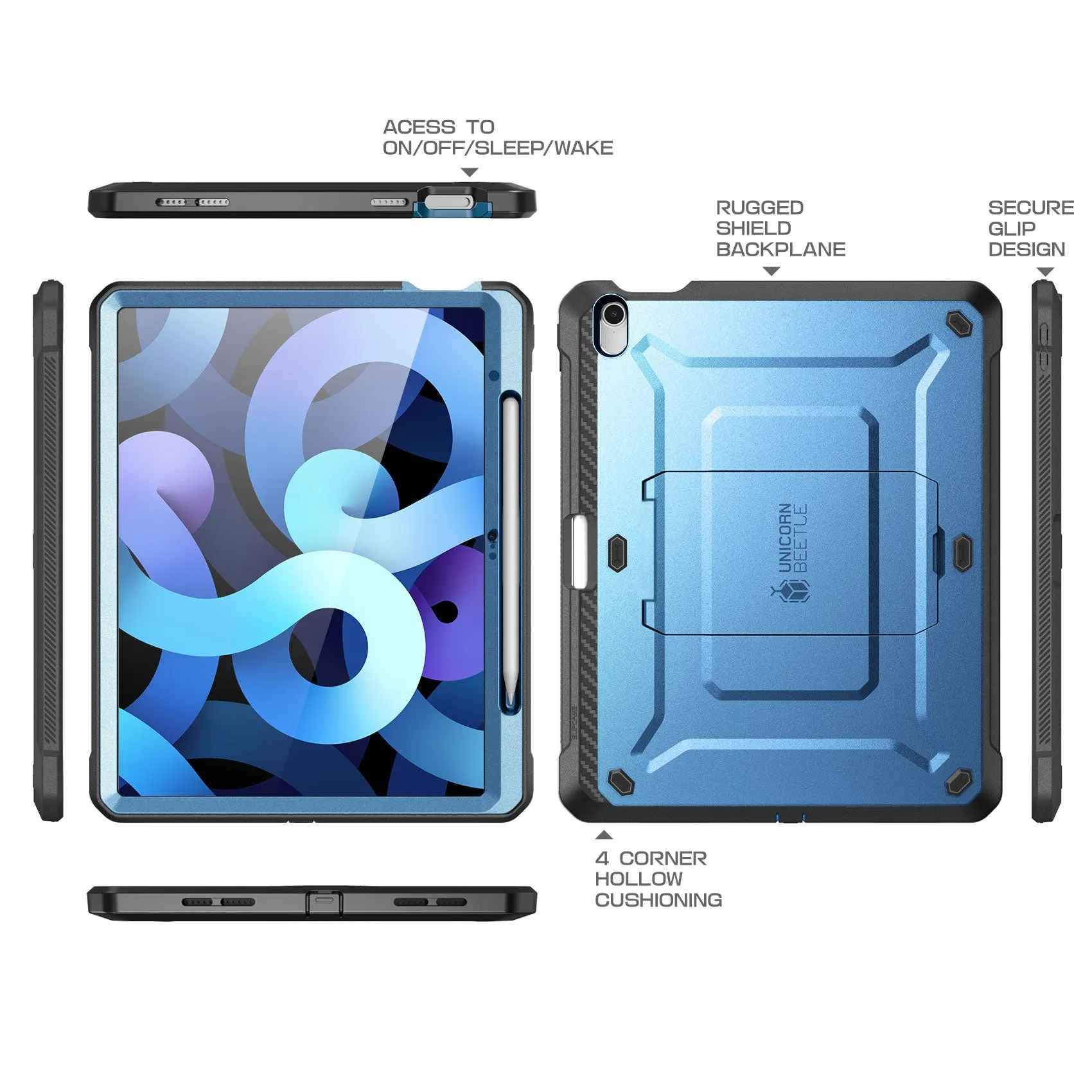 VIP Favorite iPad 10.9" 2022 Unicorn Beetle PRO Rugged Kickstand Case-Metallic Blue  Limited Availability!