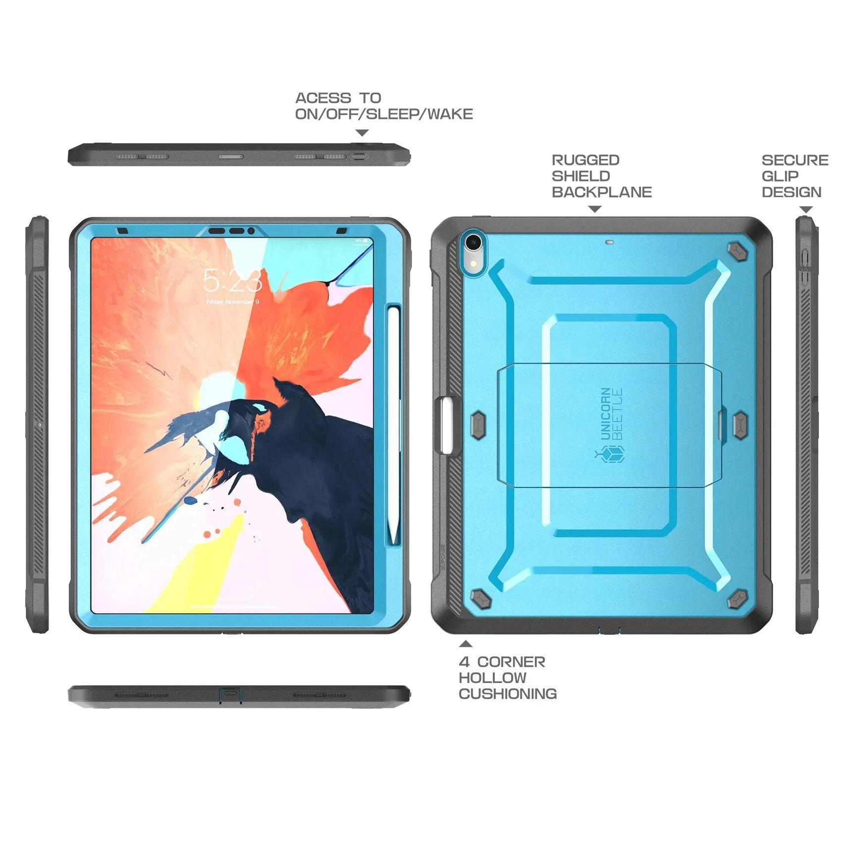 VIP Favorite iPad Pro 12.9 inch (2018) Unicorn Beetle Pro Full Body Case (Apple Pencil compatible)-Blue  Dont Miss Out!