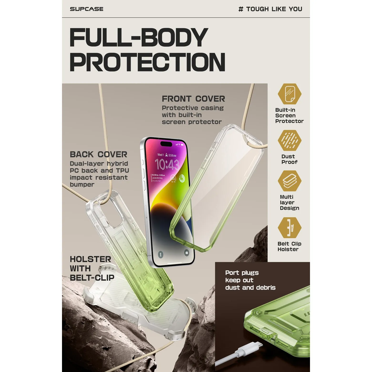 VIP Favorite iPhone 15 Pro Max 6.7 inch Unicorn Beetle PRO Rugged Case-Gradient Green  Limited Release!