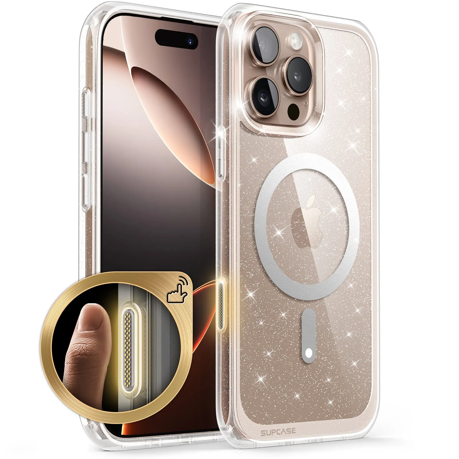 VIP Favorite iPhone 16 Pro 6.3 inch Unicorn Beetle MAG Slim Clear MagSafe Camera Control Button Case-Glitter Pink  Limited Stock!