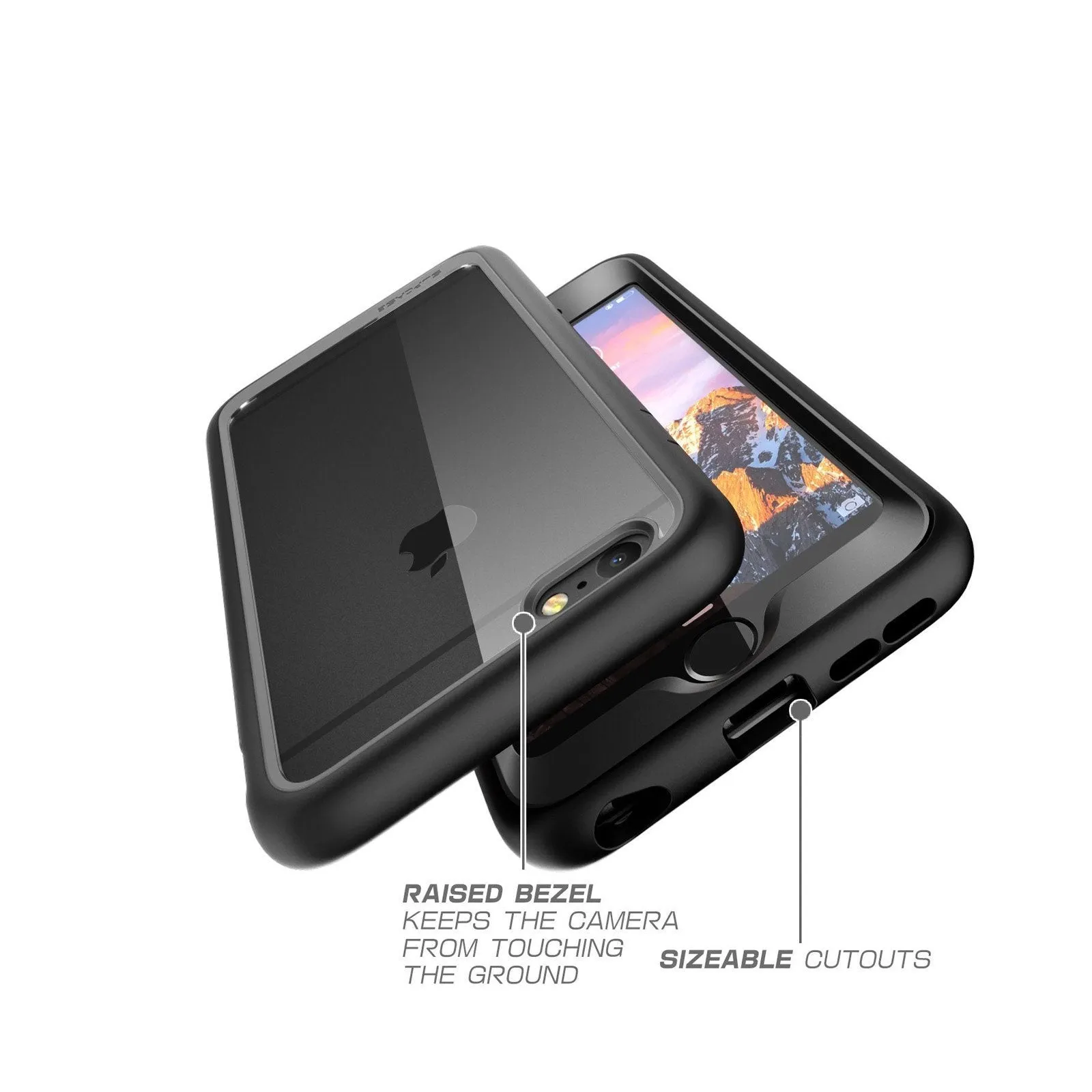 VIP Favorite iPhone 6 Plus / 6S Plus Unicorn Beetle Style Clear Case with Screen Protector-Black  Today Only!