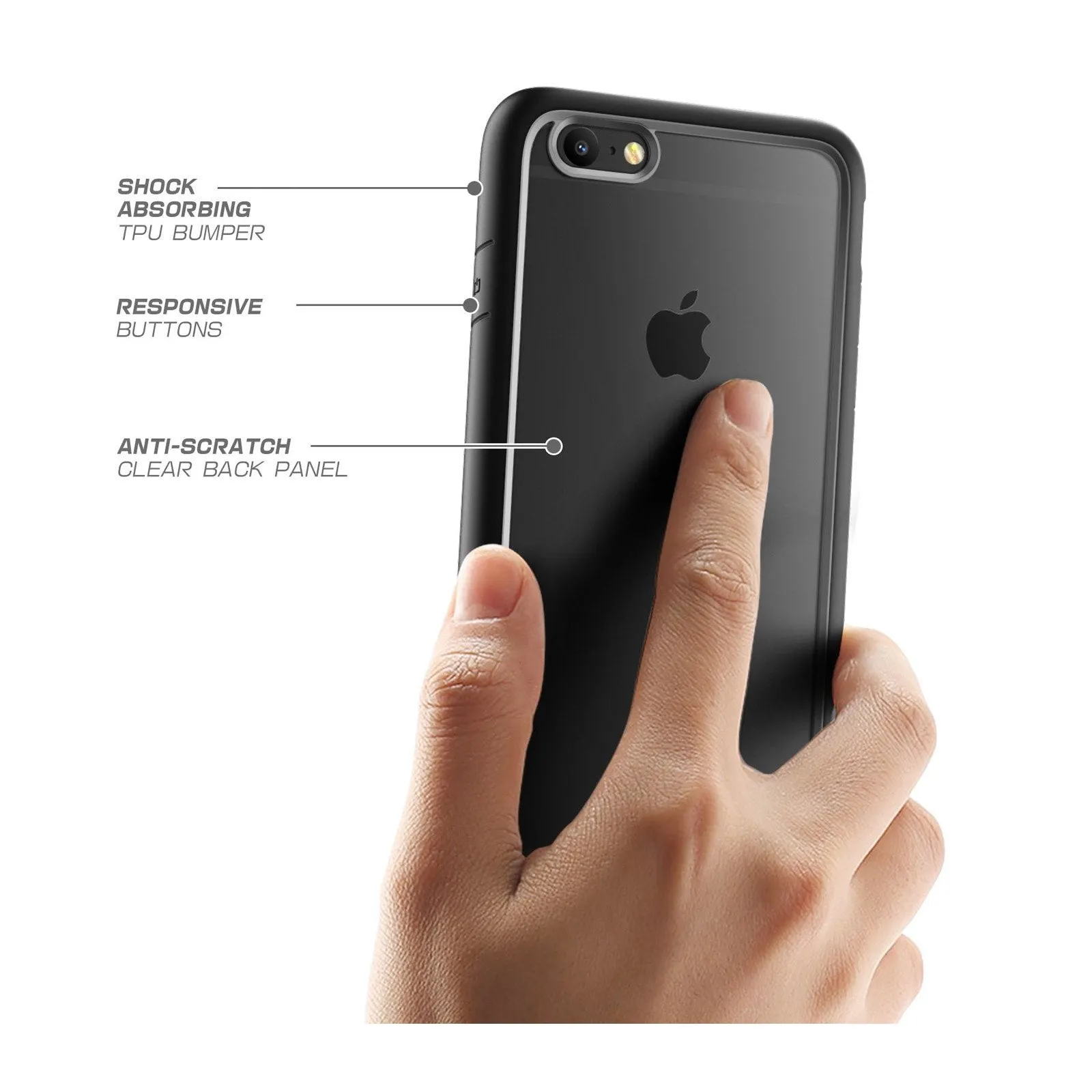 VIP Favorite iPhone 6 Plus / 6S Plus Unicorn Beetle Style Clear Case with Screen Protector-Black  Today Only!
