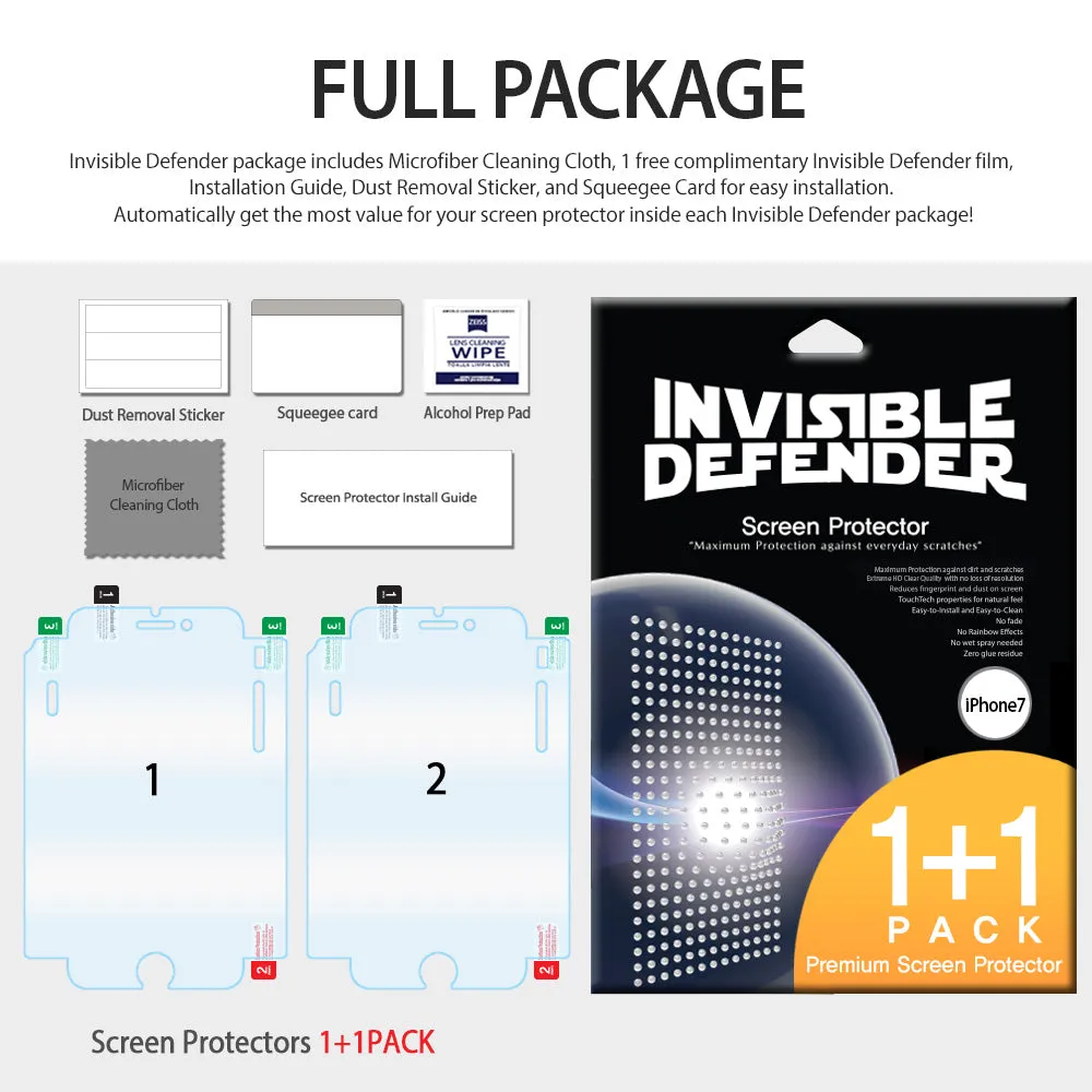 VIP Favorite iPhone 8 Plus / 7 Plus Screen Protector | Invisible Defender  Stylish & Comfortable