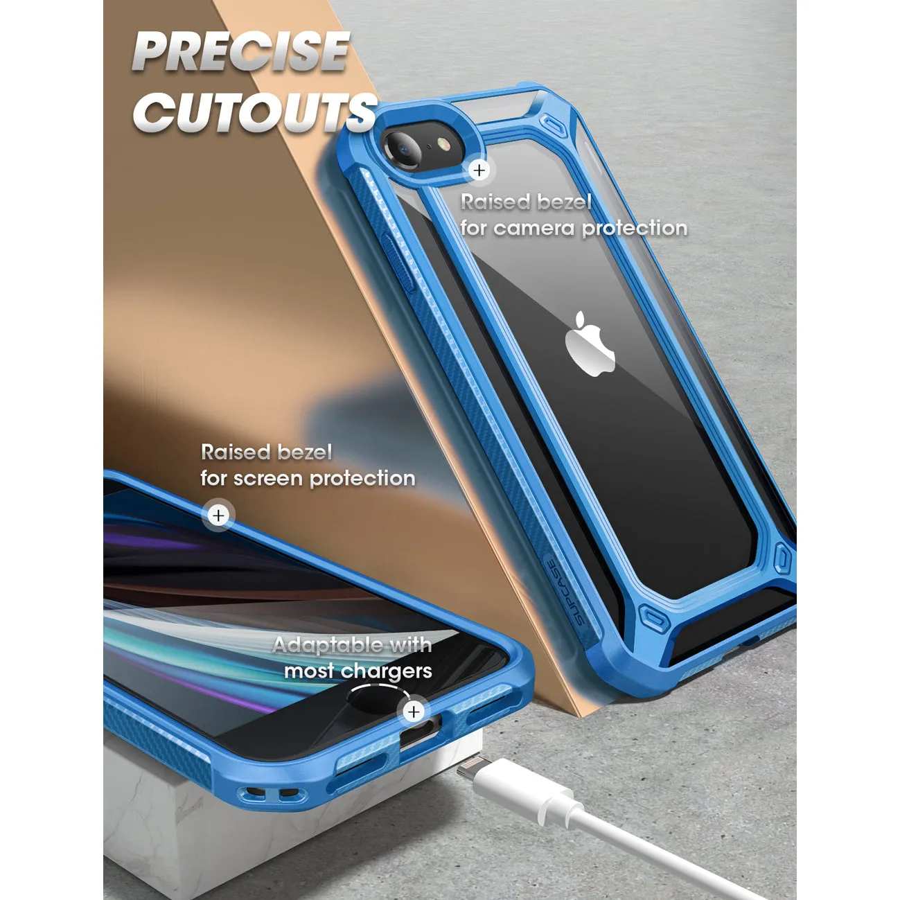 VIP Favorite iPhone SE Unicorn Beetle Exo Clear Case-Blue  Today Only!