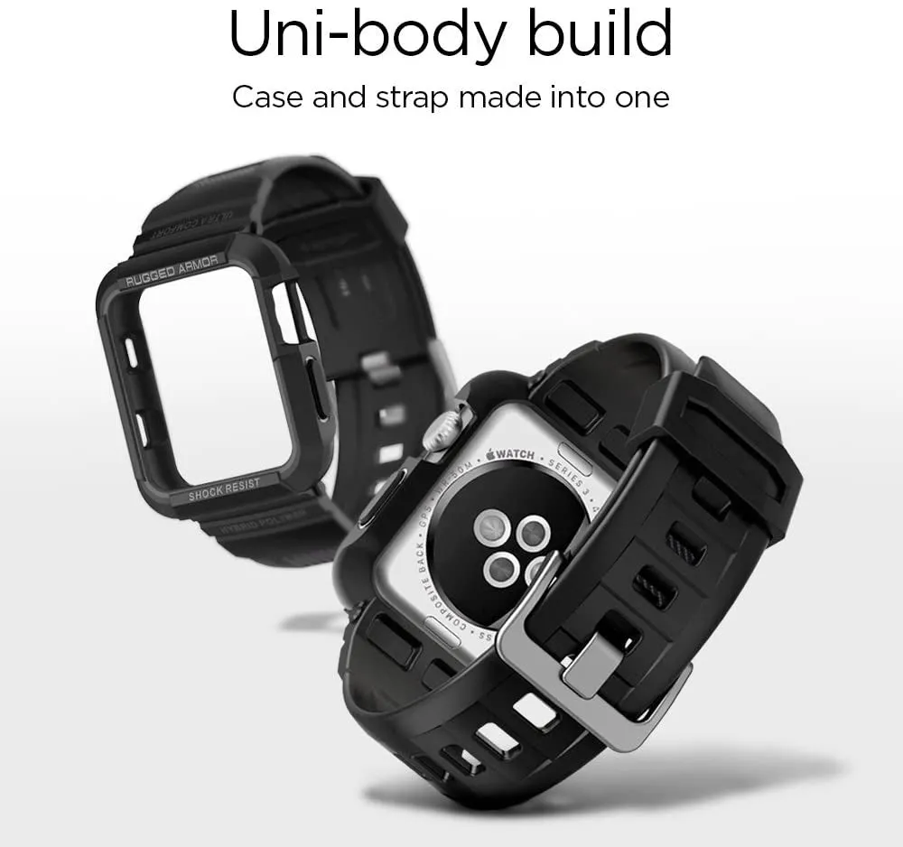 VIP Favorite Spigen Apple Watch Rugged Armor Pro Strap (Black)  Last Chance!
