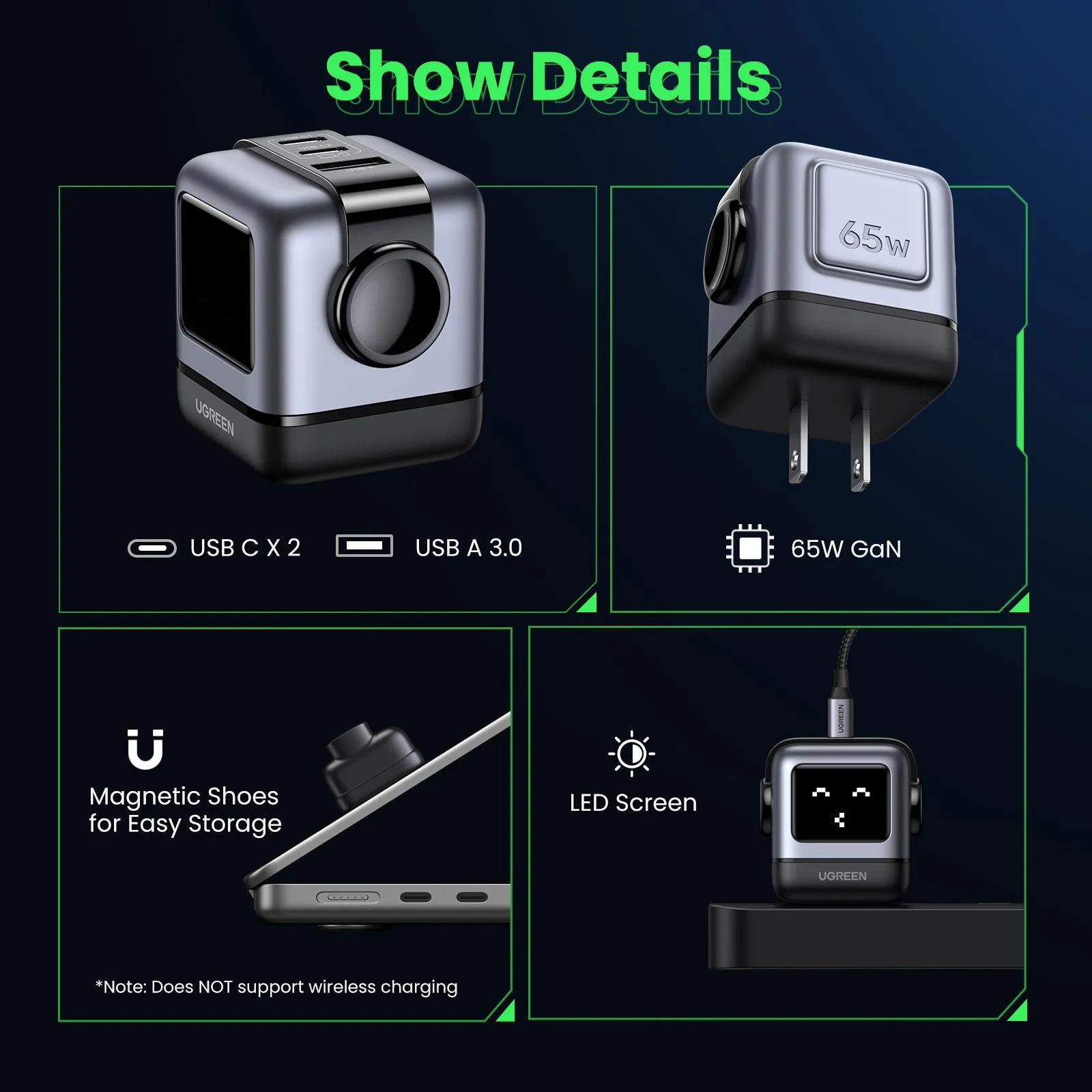 VIP Favorite UGREEN Uno Charger 65W (Black)  Last Chance!