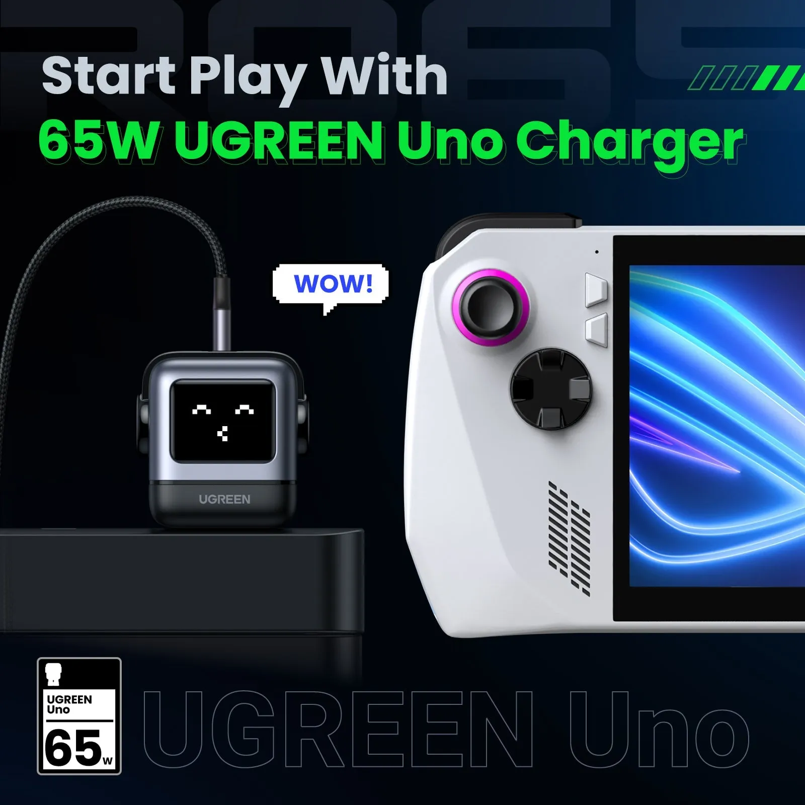 VIP Favorite UGREEN Uno Charger 65W (Black)  Last Chance!