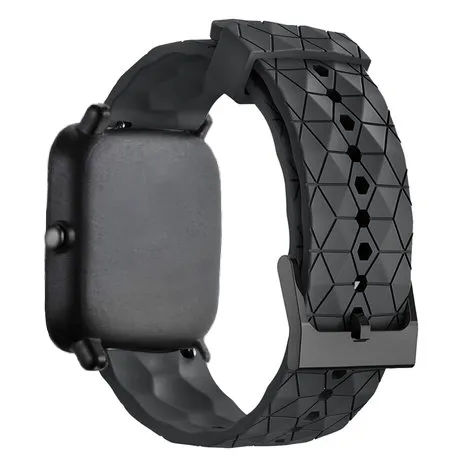 VIP Favorite Xiaomi Amazfit GTS Silicone Strap Hexagons (Black)  Stylish & Comfortable