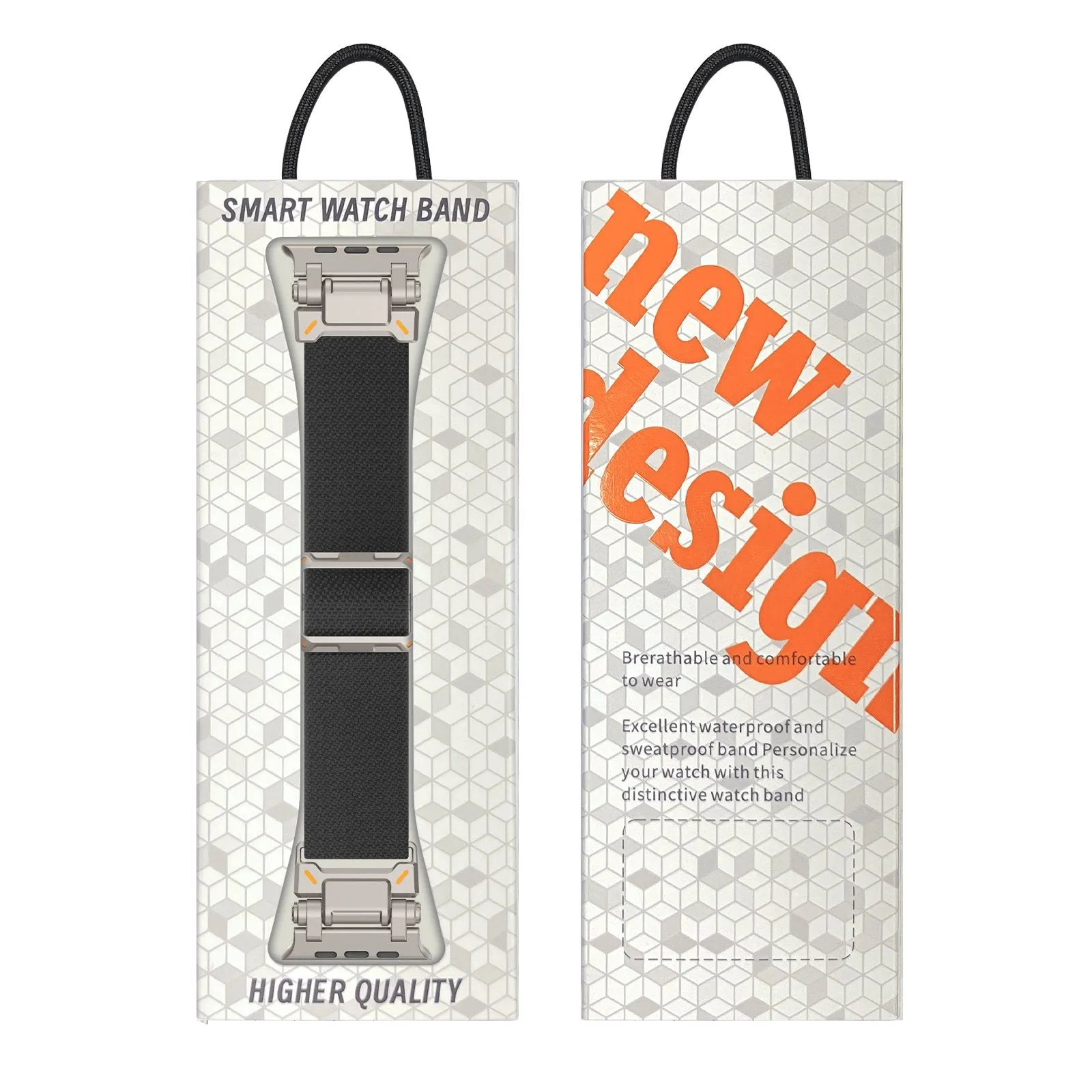 Worth Every Penny Apple Watch 'Explorer' Polyester Strap (Black met Titanium)  Last Chance!