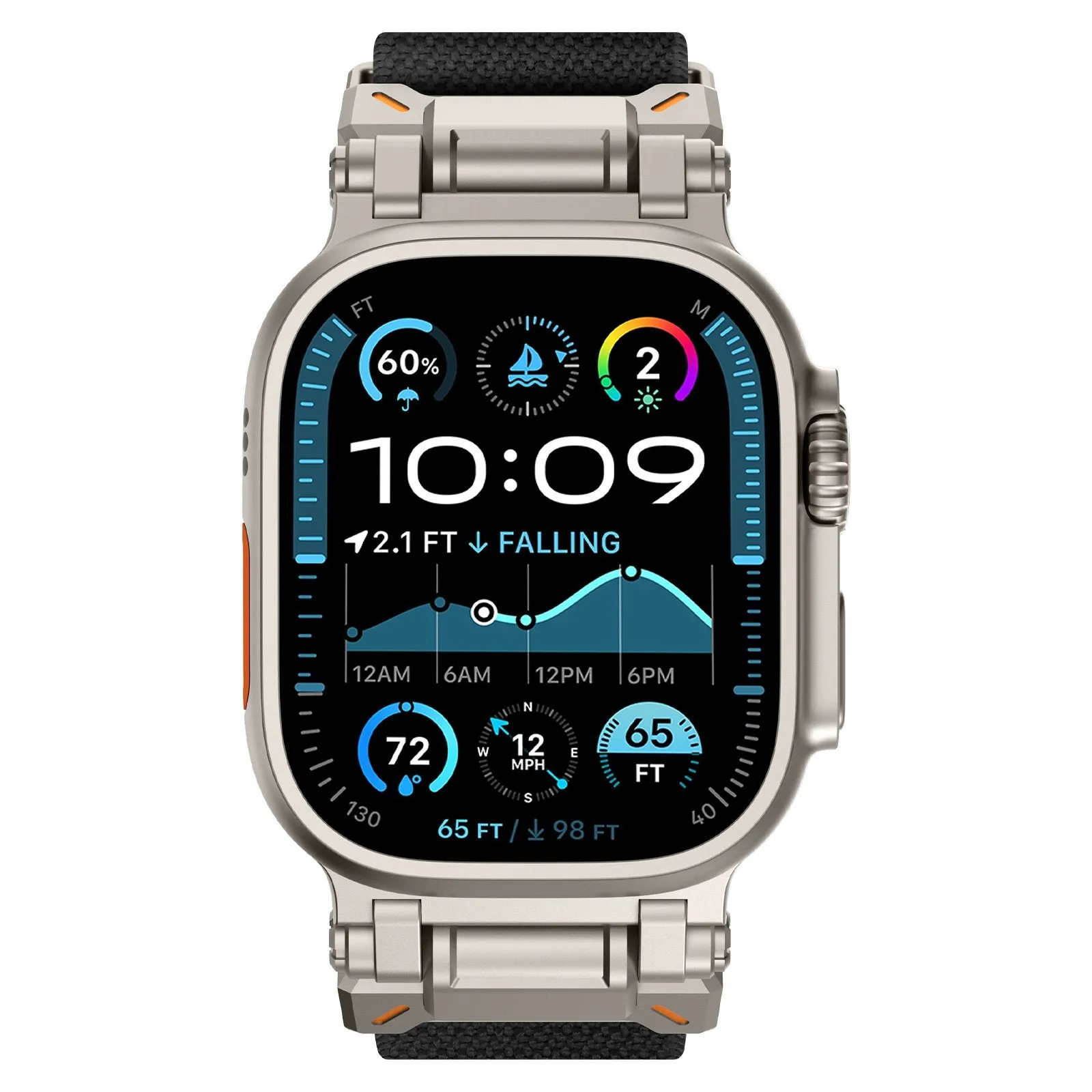 Worth Every Penny Apple Watch 'Explorer' Polyester Strap (Black met Titanium)  Last Chance!