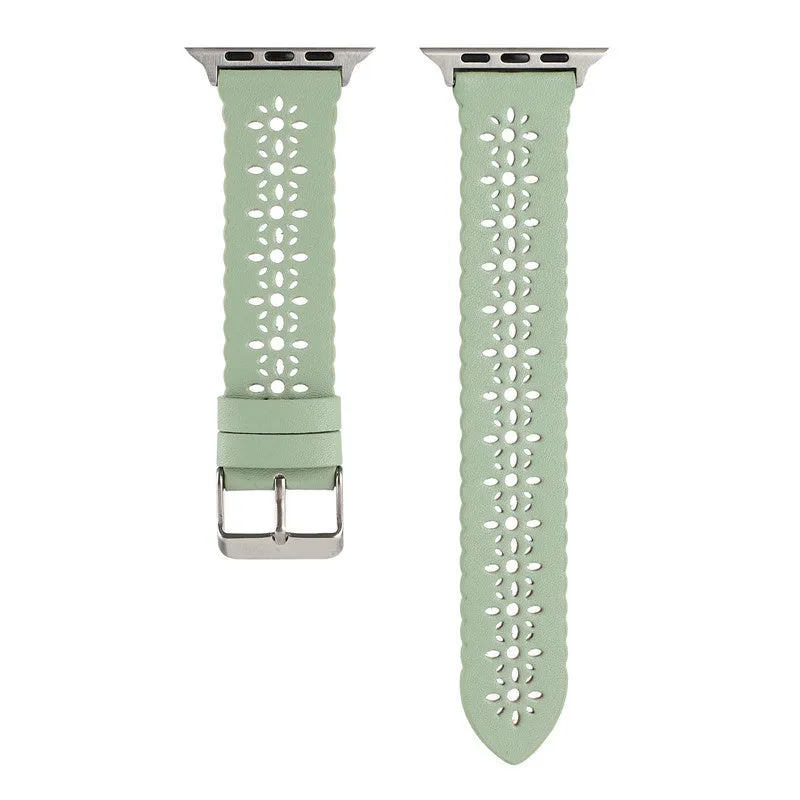 Worth Every Penny Apple Watch Patterned Leather Strap (Light Green)  Dont Miss Out!