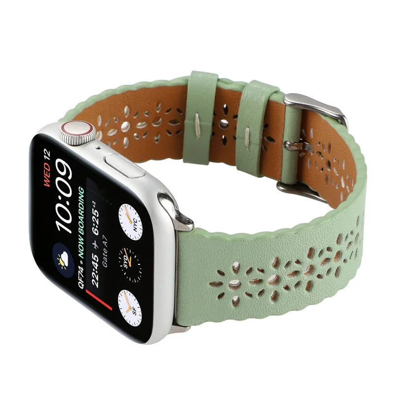 Worth Every Penny Apple Watch Patterned Leather Strap (Light Green)  Dont Miss Out!