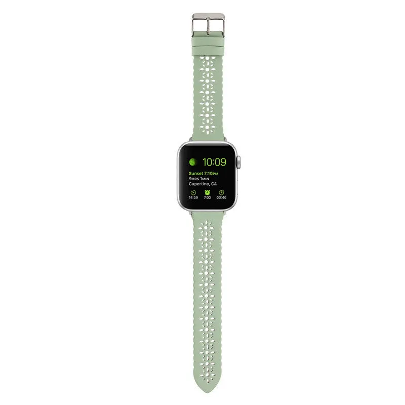Worth Every Penny Apple Watch Patterned Leather Strap (Light Green)  Dont Miss Out!