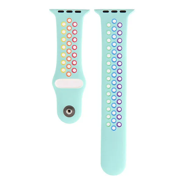 Worth Every Penny Apple Watch Sport Strap (Light Blue/Rainbow)  Last Chance!