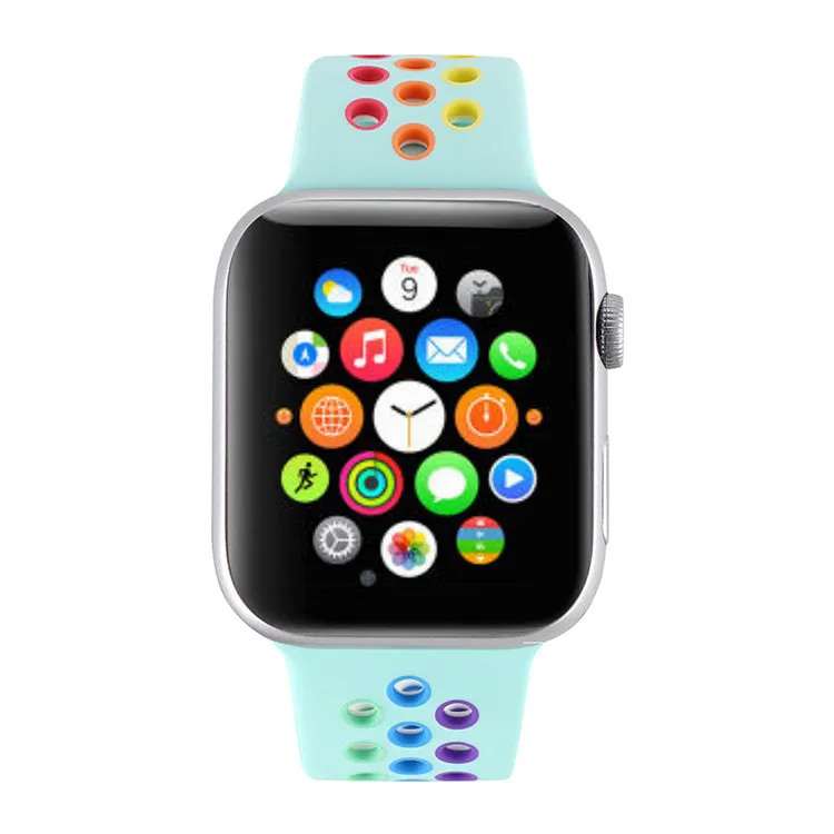 Worth Every Penny Apple Watch Sport Strap (Light Blue/Rainbow)  Last Chance!