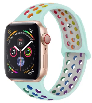 Worth Every Penny Apple Watch Sport Strap (Light Blue/Rainbow)  Last Chance!