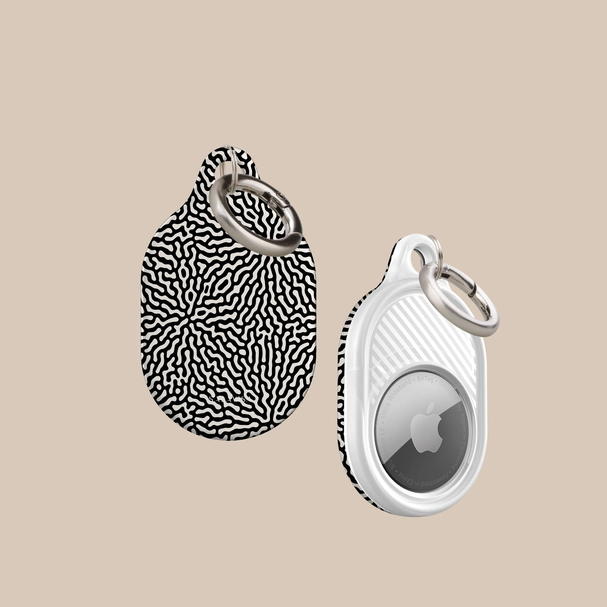 Worth Every Penny Black & White Tweed AirTag Holder  Dont Miss Out!