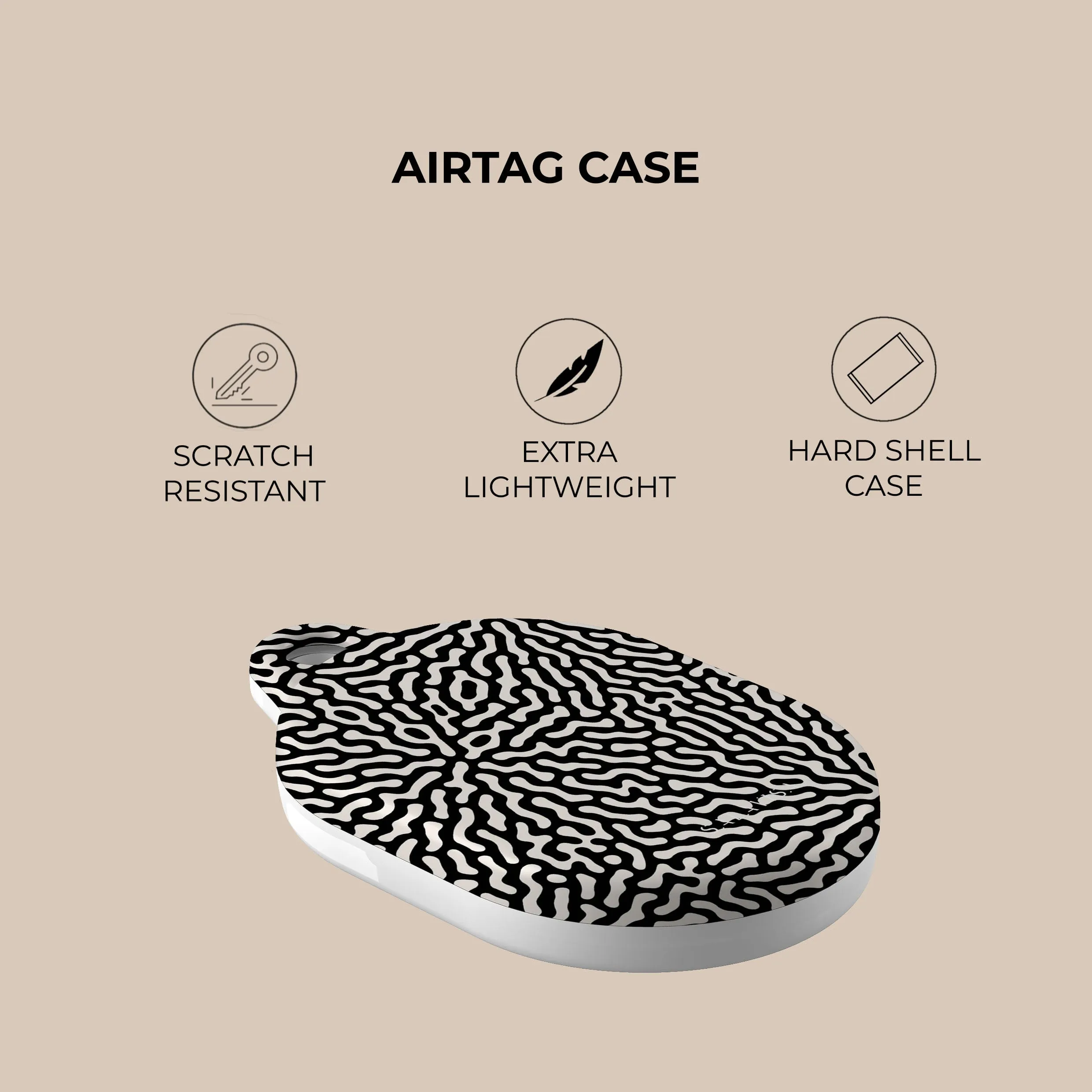 Worth Every Penny Black & White Tweed AirTag Holder  Dont Miss Out!
