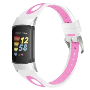 Worth Every Penny Fitbit Charge 6 Sport Strap with Buckle (White/Pink)  Last Chance!