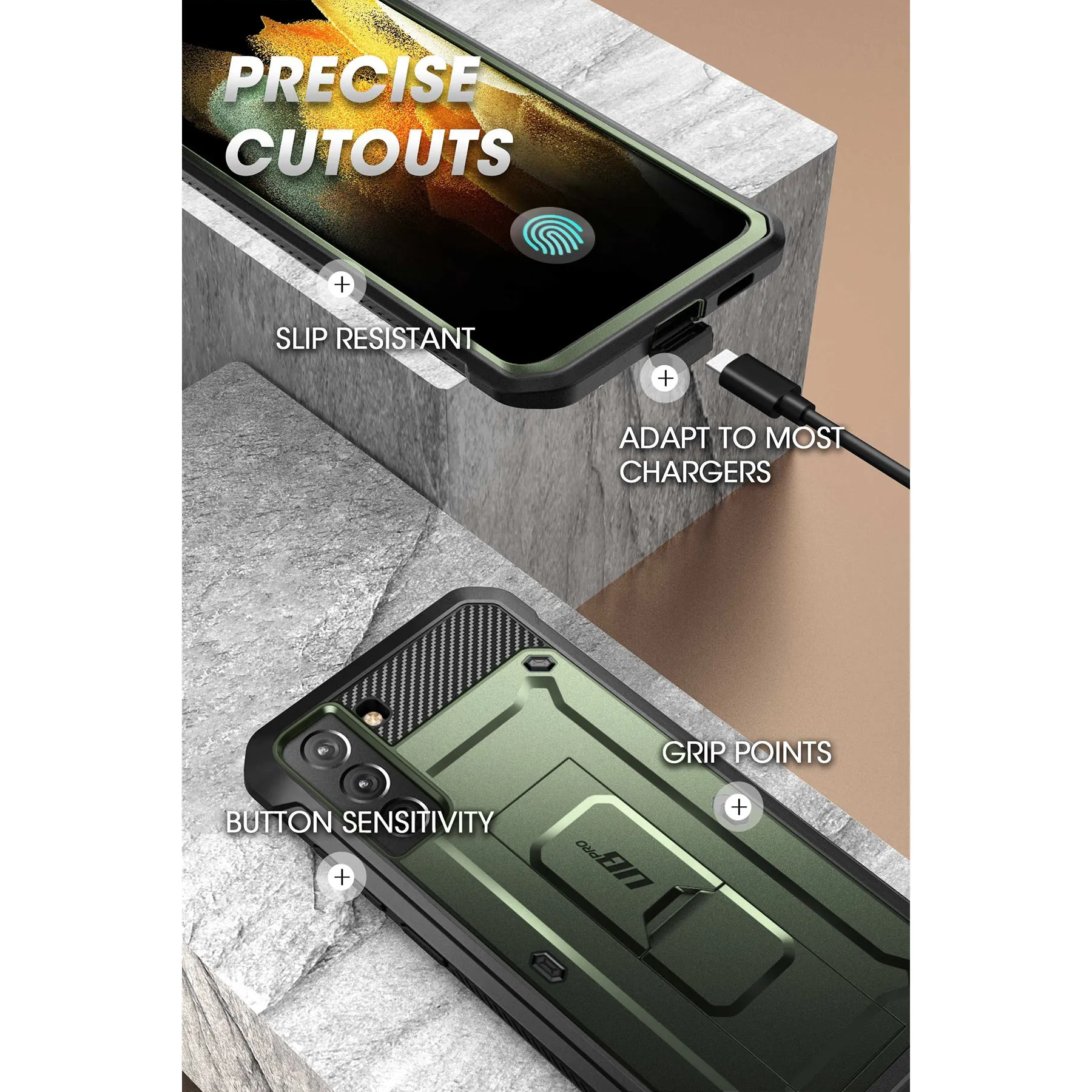 Worth Every Penny Galaxy S21 FE Unicorn Beetle PRO Rugged Case-Dark Green  Today Only!
