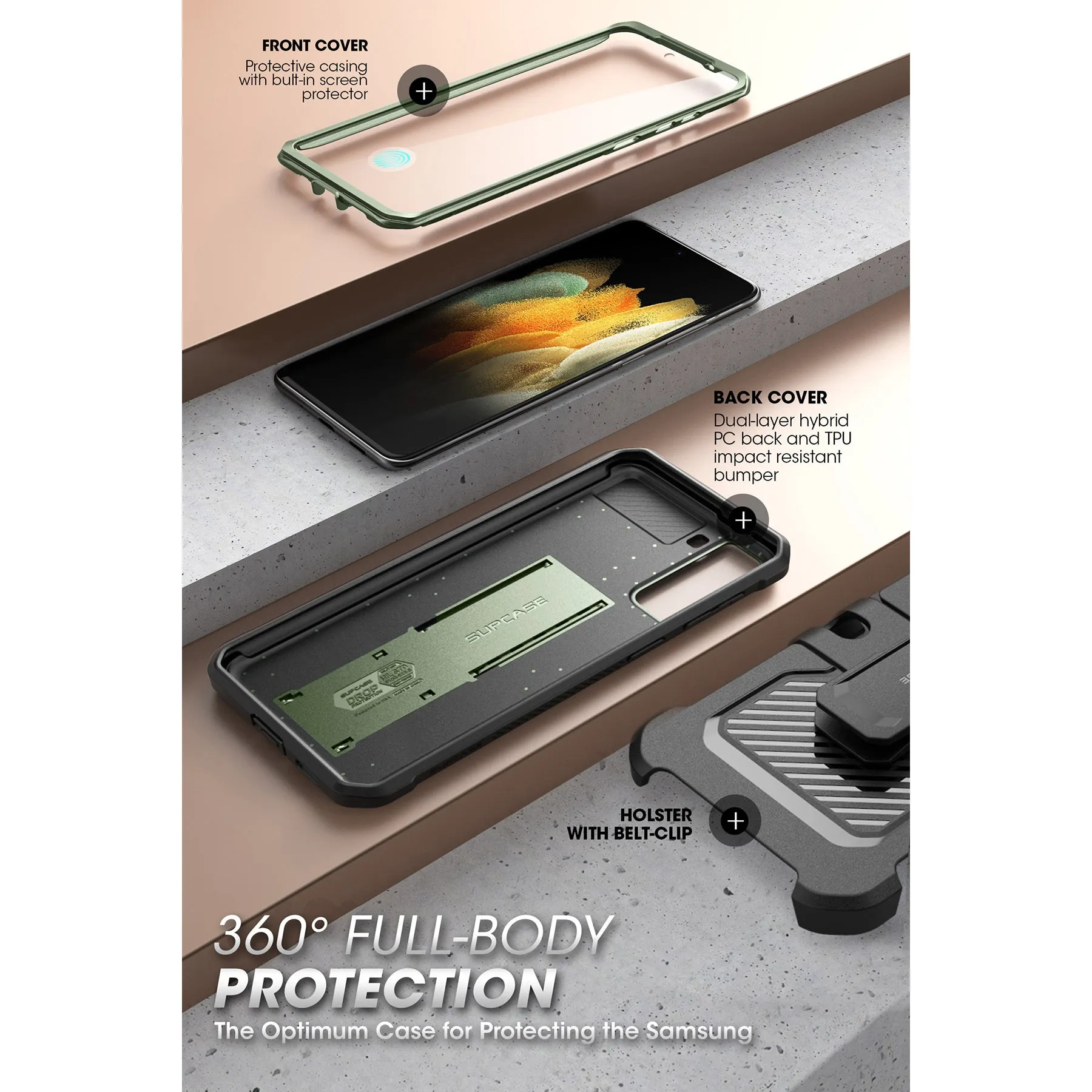Worth Every Penny Galaxy S21 FE Unicorn Beetle PRO Rugged Case-Dark Green  Today Only!